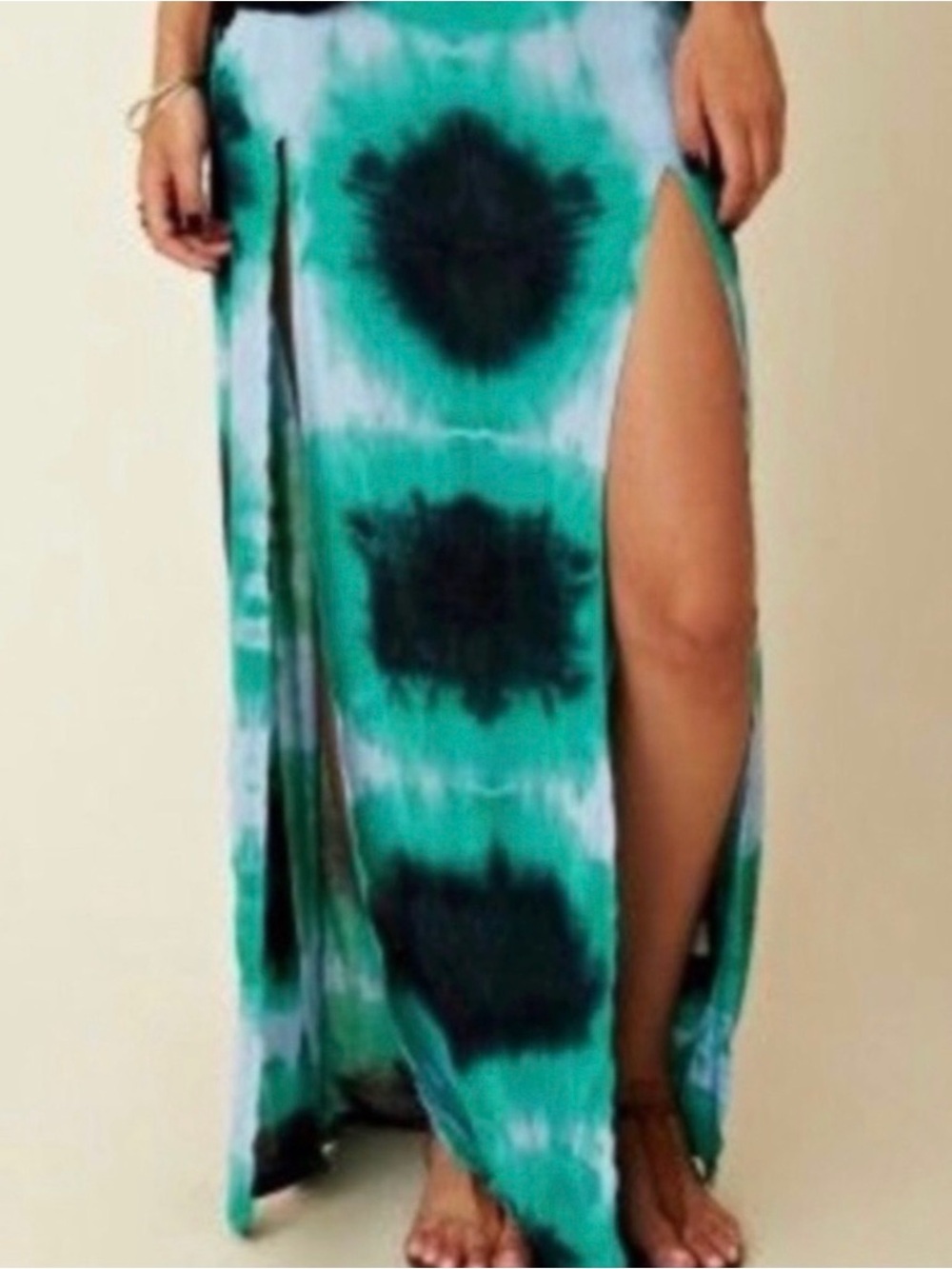 Blu Moon Tie-Dye 2 Slit Maxi Skirt